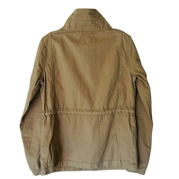Old Navy Utility Field Jacket Women’s S Petite Brown Zip Front Drawstring Waist - Picture 3 of 7